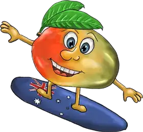 Mate Mango, an original Pauli Broccoli character