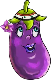 Samira Eggplant, an original Pauli Broccoli character