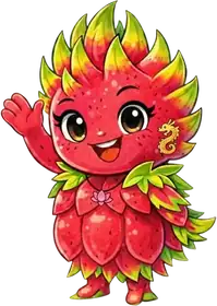 Trúc Dragon Fruit, an original Pauli Broccoli character