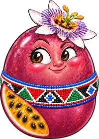 Zuri Passion Fruit, an original Pauli Broccoli character